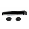 Image de beldeko - hotte casquette / visière rivage 90 cm - noir - double moteur - 200w - 438 m3/h