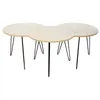 Image de The Home Deco Factory - Table gigogne pieds fils (Lot de 3) Beige et blanc