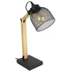 Image de Lampe de bureau style industriel métal et bois Noir
