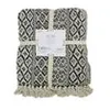 Image de THE HOME DECO FACTORY Plaid Ethnique Frange Motif Carreaux - 120 x 150 cm M6