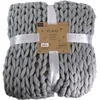 Image de Plaid grosses mailles Chunky 120 x 150 cm gris