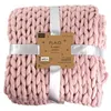Image de Plaid grosses mailles Chunky 120 x 150 cm rose
