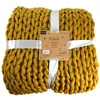 Image de Plaid grosses mailles Chunky 120 x 150 cm jaune