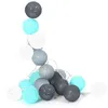 Image de The Home Deco Factory - Guirlande lumineuse boules colorées 20 LED 3,45 m blanc. gris. bleu