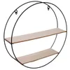 Image de Etagère en bois et métal ronde 40 cm