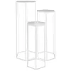 Image de The Home Deco Factory - Sellettes assorties en métal (Lot de 3) blanc