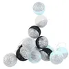 Image de The Home Deco Light - Guirlande lumineuse boules pailletées 16 leds noir, bleu