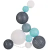 Image de The Home Deco Light - Guirlande lumineuse boules colorées 10 leds multi-tailles bleu, gris, blanc