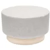 Image de The Home Deco Factory - Pouf scandinave en tissu base bois 60 cm Gris clair