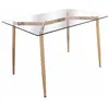 Image de Table repas en verre pieds effet bois 115 cm
