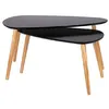 Image de The Home Deco Factory - Tables gigognes en bois galet (Lot de 2) noir