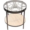 Image de Table d'appoint en métal et bois horloge 50 cm