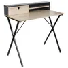 Image de Bureau en métal noir 1 tiroir et rangements - L90cm
