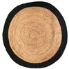 Image de The Home Deco Factory - Tapis rond en jute bord coloré 120 cm noir