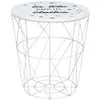 Image de Table d'appoint avec rangement - tête dans les étoiles - d 30 cm - blanc