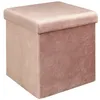 Image de The Home Deco Factory - Pouf coffre pliable en velours design Giulia - L. 38 x H. 38 cm - Rose - Giulia