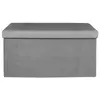 Image de Banc coffre de rangement velours côtelé Giullia gris souris