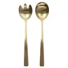 Image de The Home Deco Factory - Couverts à salade en inox brossé doré