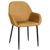 Image de Fauteuil velours côtelé Giulia jaune moutarde - Jaune moutarde - Home déco factory