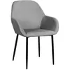 Image de Fauteuil velours côtelé Giulia gris - Gris - Home déco factory