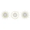Image de Lot de 3 Miroirs en Rotin "Fixation Mur" 28cm Naturel