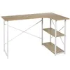 Image de Bureau d'angle effet bois Job blanc - Blanc