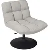 Image de The Home Deco Factory - Fauteuil pivotant en tissu Anton Gris clair