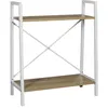 Image de The Home Deco Factory - Etagère à 2 planches en bois et métal - L. 60 x H. 70 cm. - Blanc