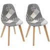 Image de Chaise scandinave Patchwork (Lot de 2) Blanc