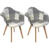 Image de Fauteuil scandinave Patchwork (Lot de 2) Gris