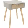 Image de The Home Deco Factory - Chevet en bois 1 tiroir Zoran taupe