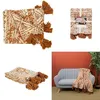 Image de Plaid en Coton Imprimé "Suli" 120x150cm Ocre