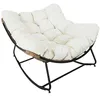 Image de The Home Deco Factory - Fauteuil de jardin à bascule avec coussin Tulum