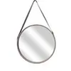 Image de The Home Deco Factory - Miroir rond avec anse en PU Barber 50 cm