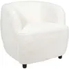 Image de The Home Deco Factory - Fauteuil en polyester bouclette blanc Kim