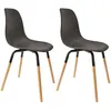 Image de Chaise scandinave pieds métal et bois de hêtre Phenix (Lot de 2) noir