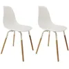 Image de Chaise scandinave pieds métal et bois de hêtre Phenix (Lot de 2) blanc