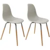 Image de Chaise scandinave pieds métal et bois de hêtre Phenix (Lot de 2) gris