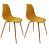 Image de Chaise scandinave pieds métal et bois de hêtre Phenix (Lot de 2) jaune moutarde