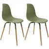 Image de Chaise scandinave pieds métal et bois de hêtre Phenix (Lot de 2) vert