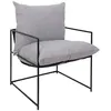Image de Fauteuil Design "jonas" 62cm Gris & Noir
