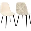 Image de Chaise pieds en métal assise en tissu Mora (Lot de 2)