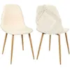 Image de Chaise pieds imitation bois assise en tissu Faro (Lot de 2)