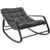 Image de Fauteuil de jardin à bascule en métal Miamii gris noir
