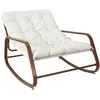 Image de Fauteuil de jardin à bascule en métal Miamii imitation bois