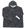 Image de Plaid Sweat à Capuche "Fausse Fourrure" 85x115cm Gris Foncé