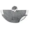 Image de Plaid Poncho à Capuche "Sherpa" 100x150cm Gris Foncé