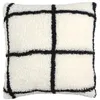 Image de Coussin Sherpa à Carreaux "Crush" 40x40cm Blanc
