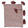 Image de Plaid Nid d'Abeille "Gaufré" 125x150cm Rouge & Blanc