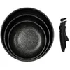 Image de Lot de 3 Poêles Avec Poignée "Pierre" 29cm Noir